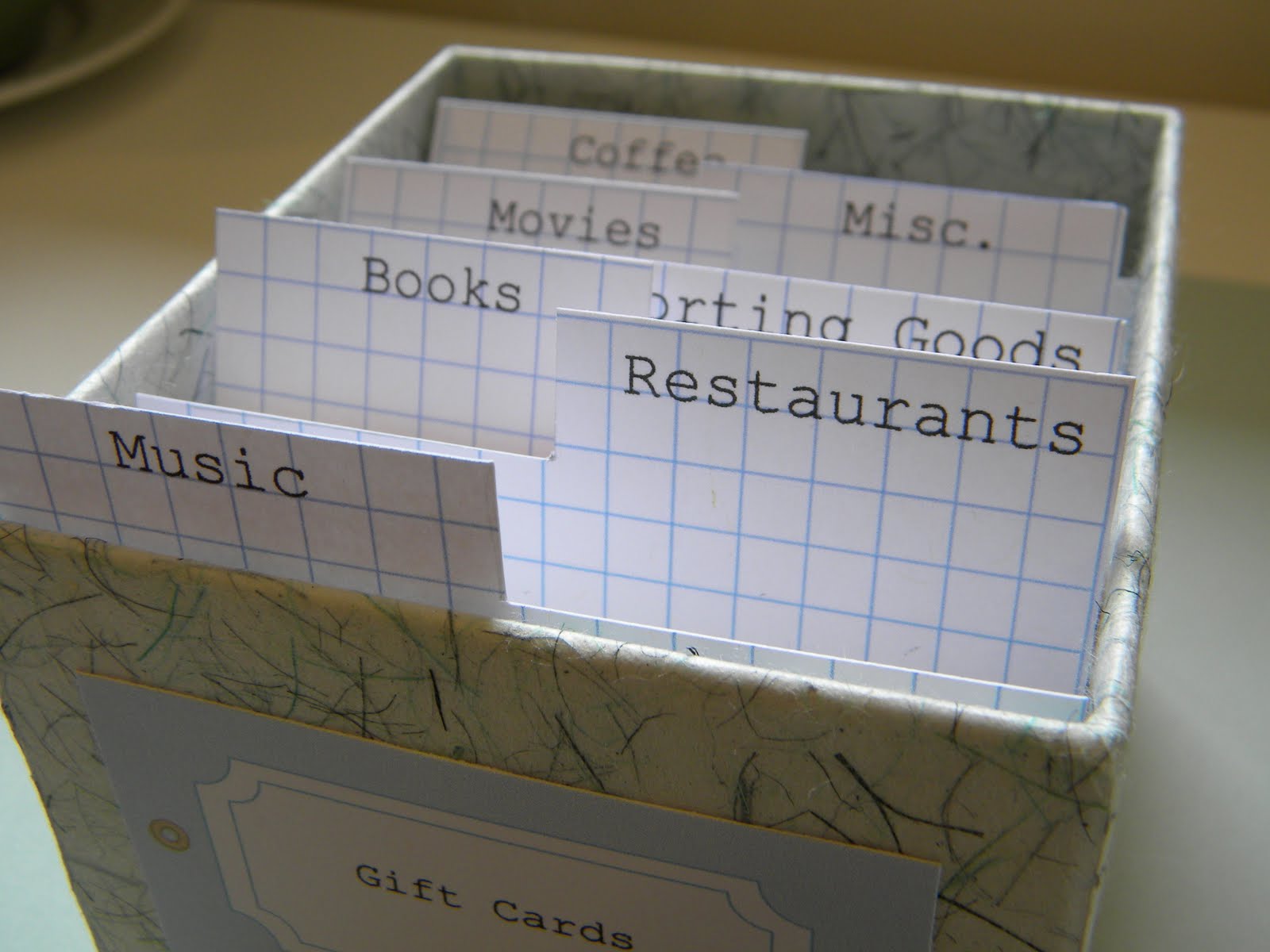 homework a creative blog Inkling gift card storage box