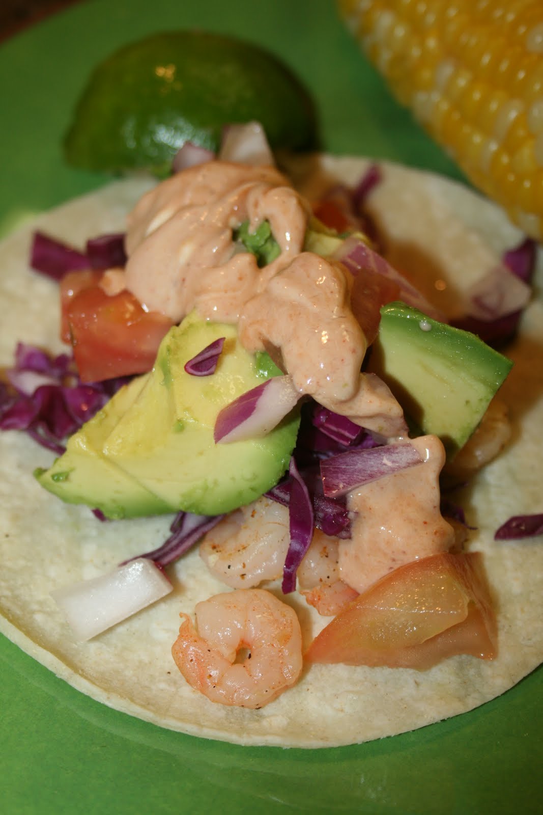 Lola's Homemade Cooking Shrimp Tacos W/ Adobo Cream Sauce