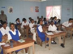 Secondary children in Bartica proud of their classroom