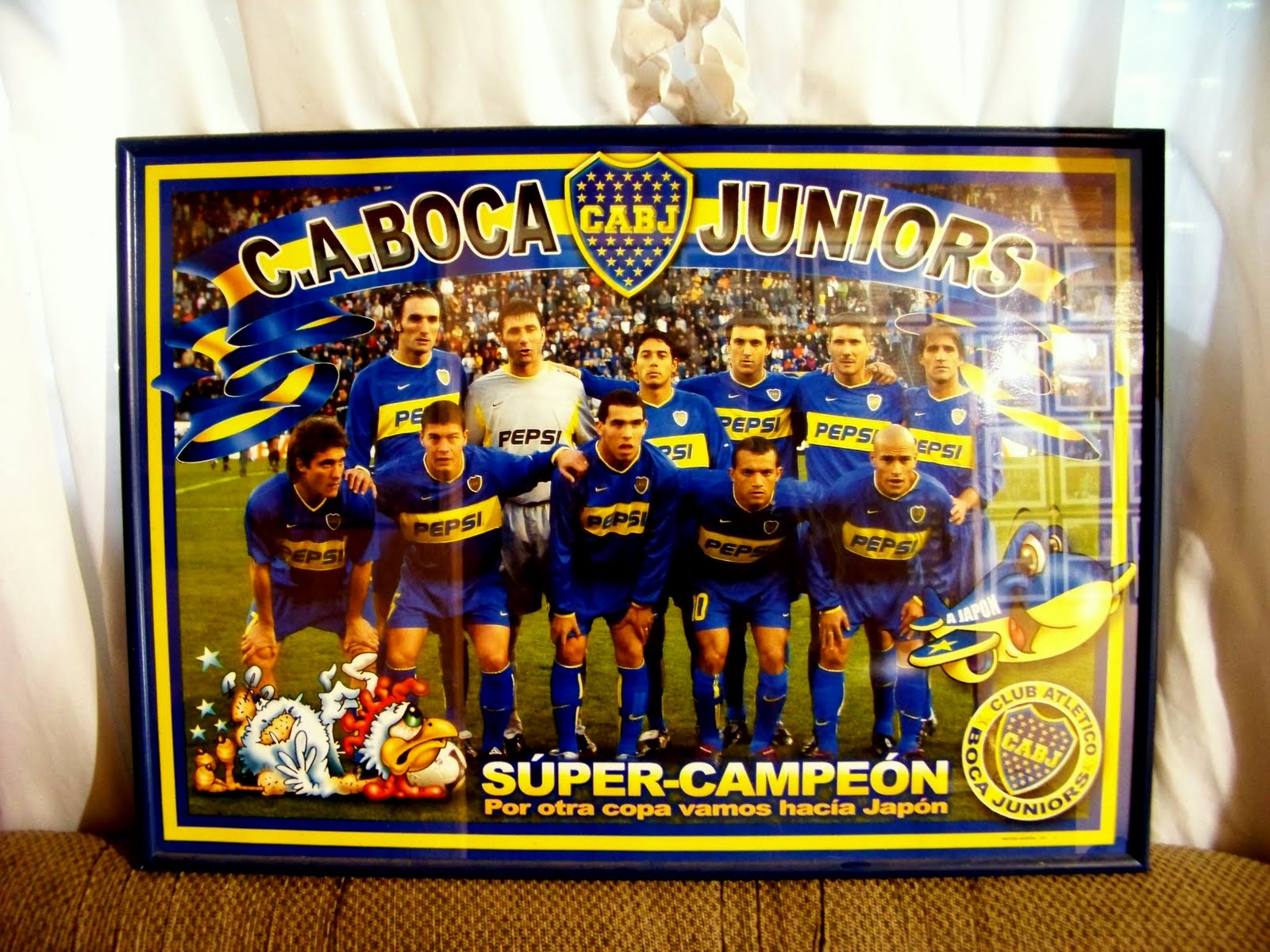 Cuadro Con El Plantel De Boca Juniors Campeon De La Libertadores Y La ...