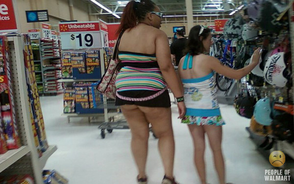 Attention Wal-Mart shoppers...your ass crack is showing.