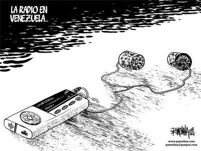Las radios de Venezuela. Viñeta dibujada por Pedro Molina 