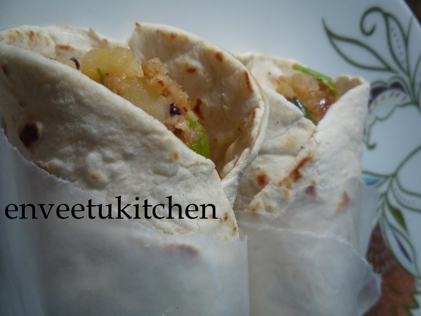 Homemade Tortilla Veggie Wrap - Reposting for Global Kadai Event