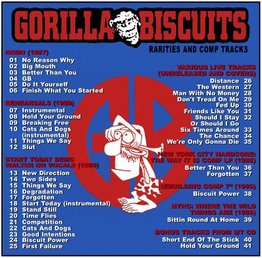 Blogged and Quartered Gorilla Biscuits Rarities 19871990