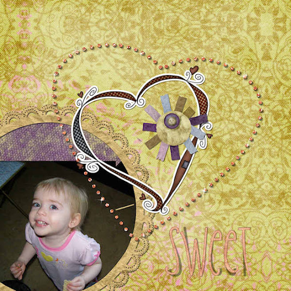 Layout using my Petite Vintage Kit and designer Irene Alexeeva's Strawberricious and Prim Love Kit.