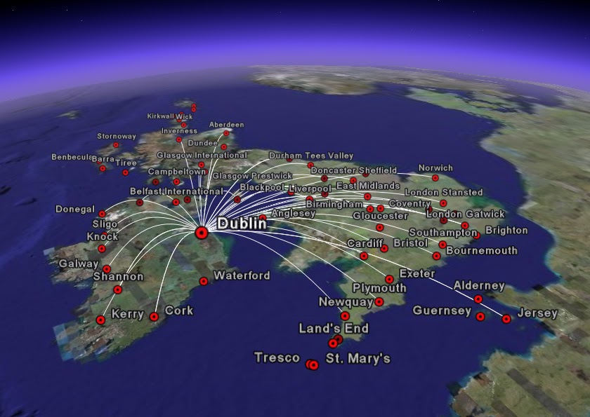 Google Earth: Más rutas de vuelo en Google Earth. Los mayores