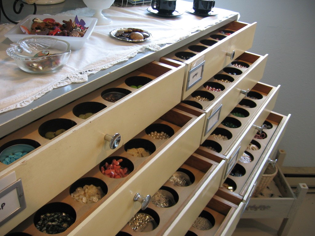 Custom built bead drawers From