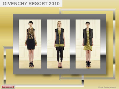 Givenchy Resort 2010 sequin dress vest cuffs chain necklace