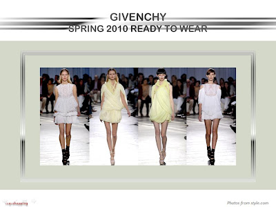 Givenchy Spring 2010 Ready To Wear light green and light yellow tulle and charmeuse dresses