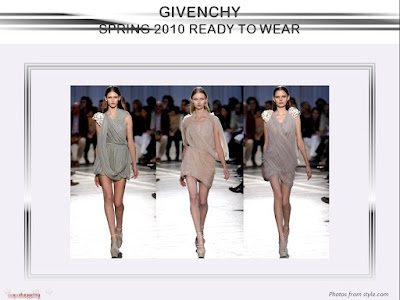Givenchy Spring 2010 Ready To Wear embroidered shoulder tulle draped dress