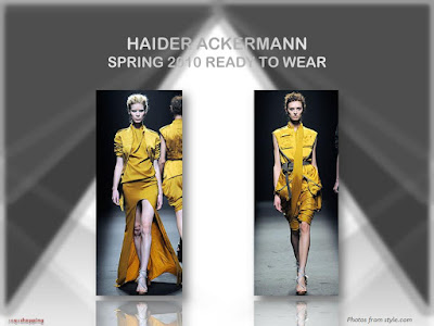Haider Ackermann Spring 2010 Ready To Wear yellow dress inverted U gown