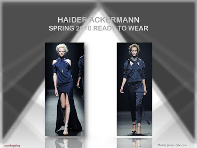 Haider Ackermann Spring 2010 Ready To Wear midnight blue inverted U cutout gown skirt jacket pants