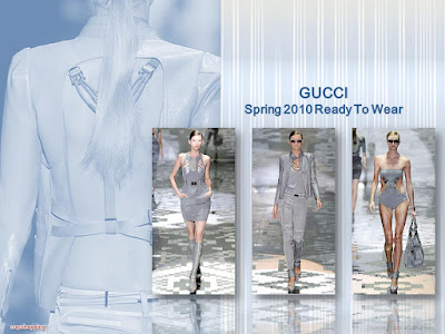 Gucci Spring 2010 Ready To Wear swimsuit gray cutout dress