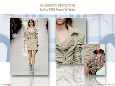 Burberry Prorsum Spring 2010 Ready-To Wear zipper trench coat with ruched seams