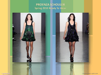 Proenza Schouler Spring 2010 Ready To Wear sequined and feathered dress