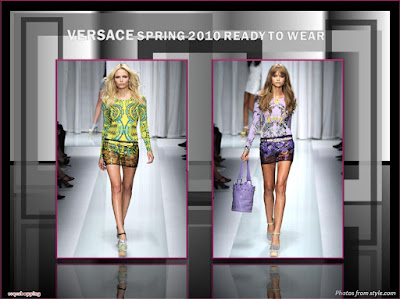 Versace Spring 2010 Ready To Wear tops and mini-dress shorts