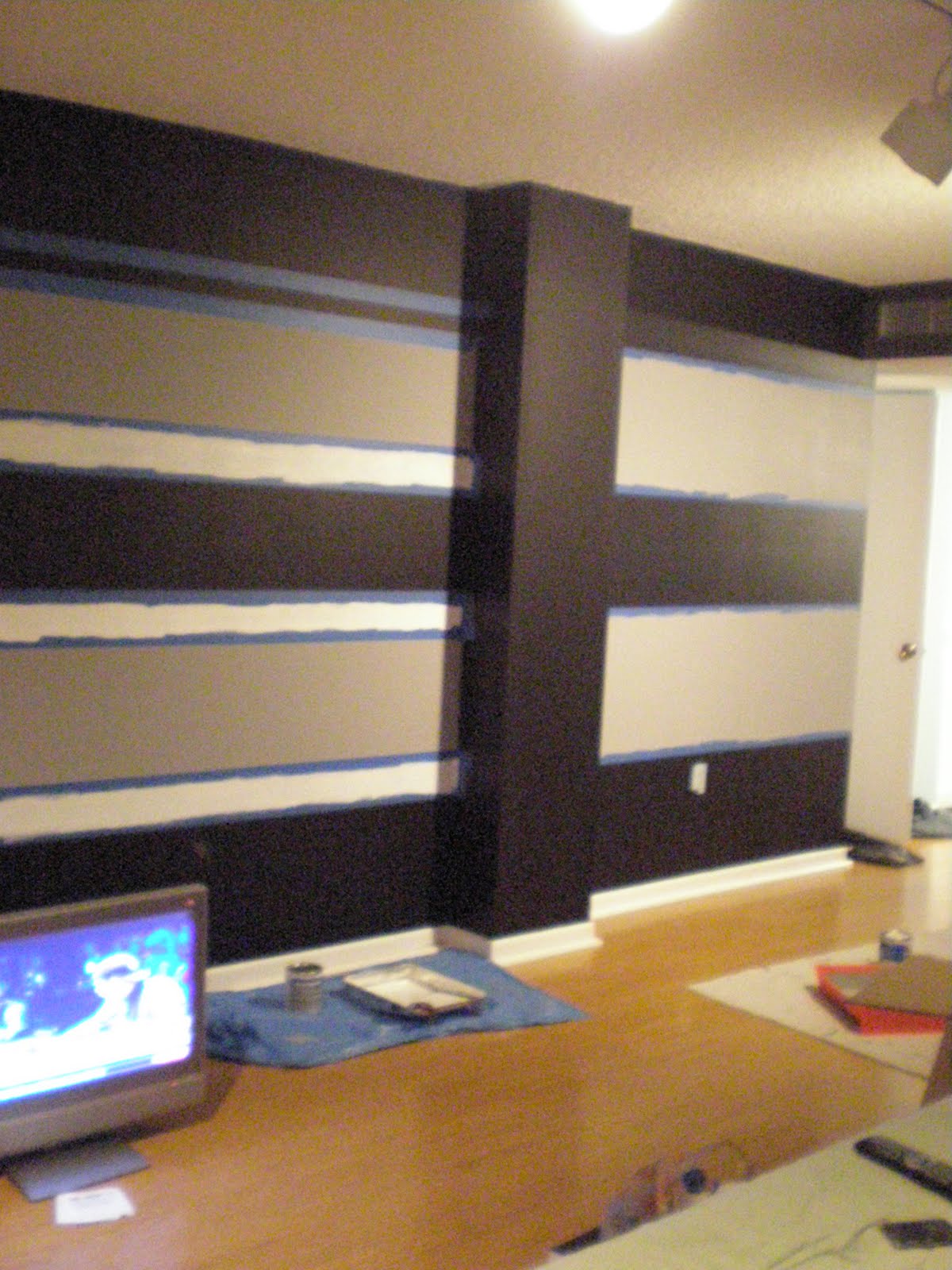 try this HORIZONTAL PAINTED WALL STRIPES