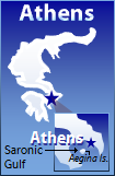 An image graphic with the location of Athens in Greece