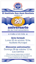 20º aniversario del nivel secundario del Instituto San Juan Bautista