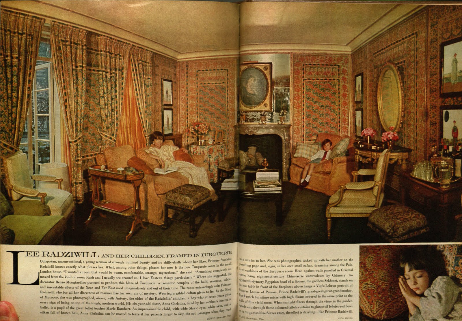 FOR PILAR~: Lee Radziwill's London House by Mongiardino, from the