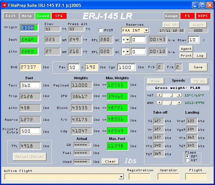 Flight is Fuel Calculator ERJ145