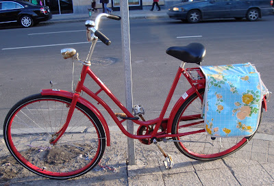 red townie bike bicycle Boston