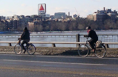 winter cyclists Boston