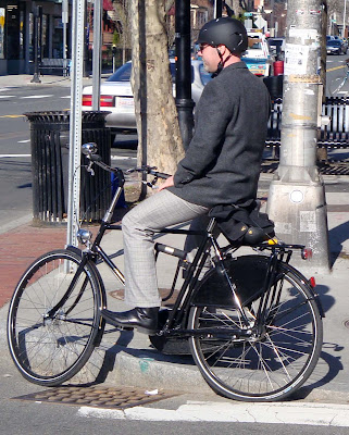 bicycle commuter man with bag