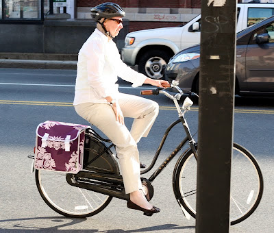 mature lady on a bike