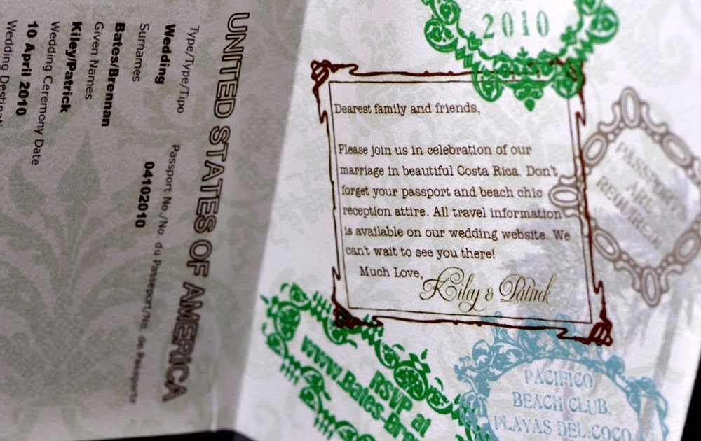 Sproullie Designs Custom Passport Invitations Costa Rica Destination