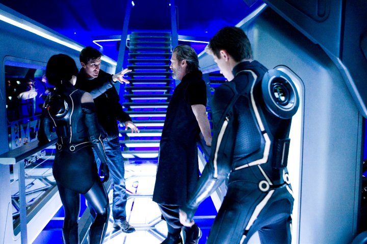 on the set of TRON LEGACY.