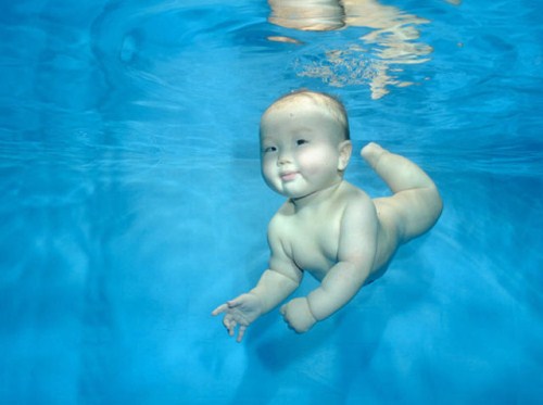 Baby Swimming Underwater