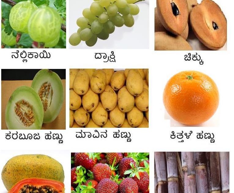 Learn Kannada Worksheets ಹಣ್ಣುಗಳು Fruits