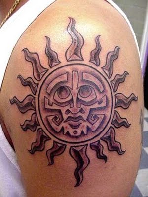 Aztec sun tattoo