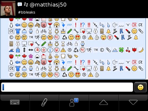 blackberry emoticons list