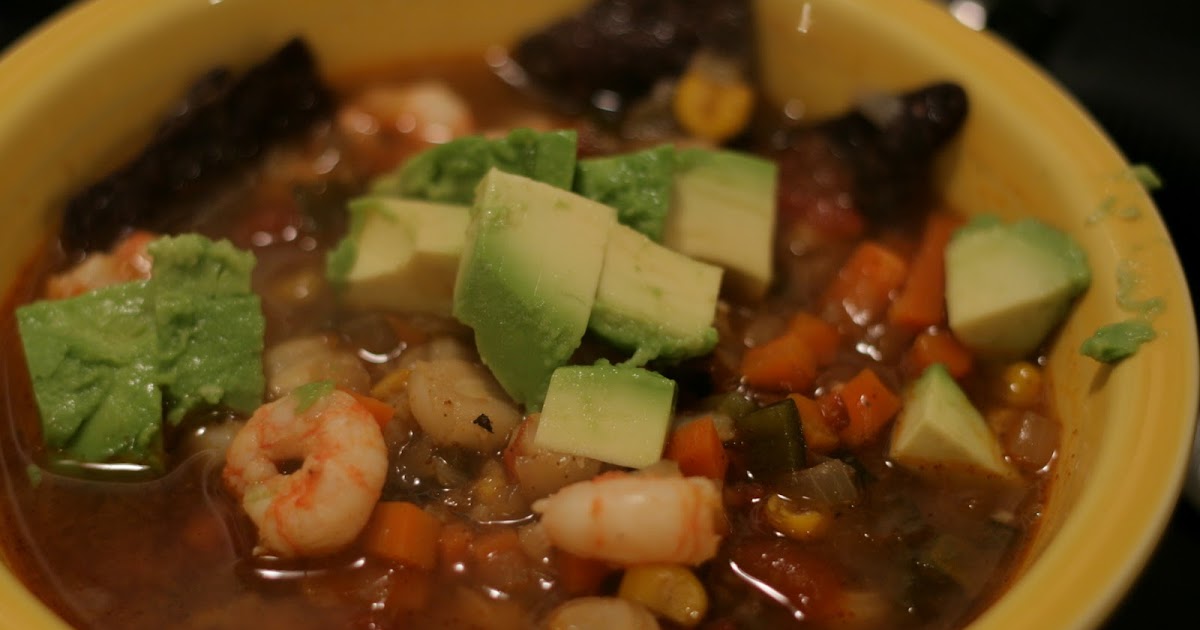 A in Beantown Spicy Mexican soup with shrimp