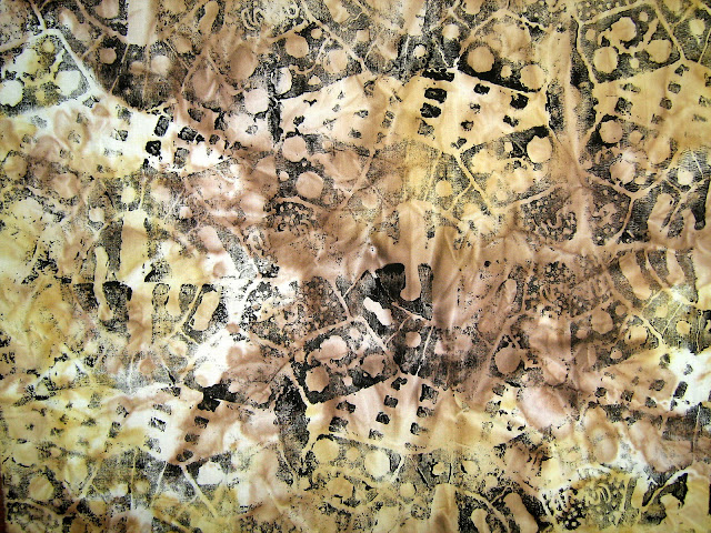 hand stamped fabric painted fabric