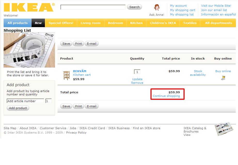 Ikea delivered to Boise Ordering Instructions