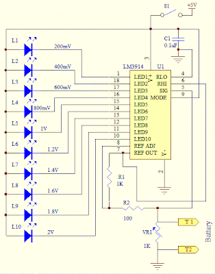 lm3914 pil test devre şeması lm3914 pil test devre şeması