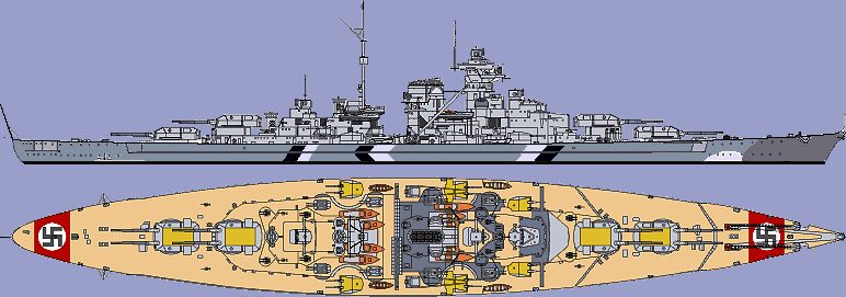 Un combat de Titans!  Bismarck+3