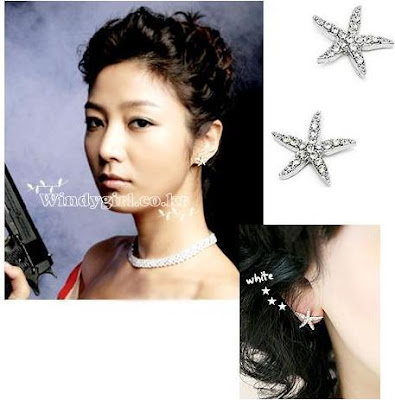Glittering starfish earrings