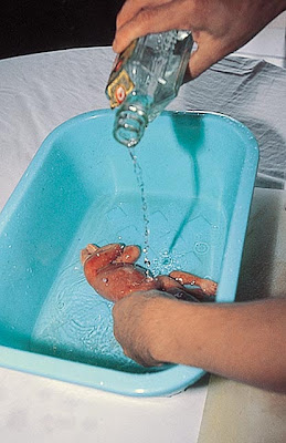 Chinese eat Baby Washing a Infant Body