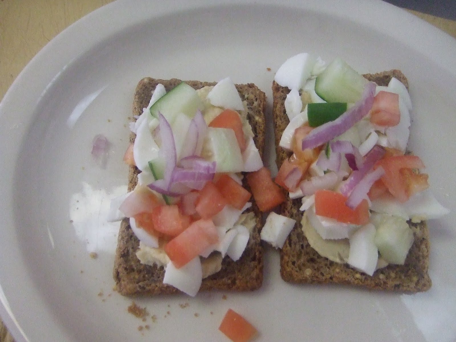 Eat Oxygen Egg Salad and Hummus OpenFaced Sandwich