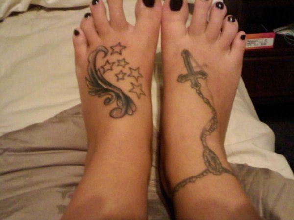 foot tattoos for women. Star Foot Tattoos