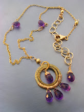 Hand Wrapped Gold and Amethyst Necklace