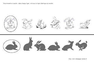 discrimination visuelle-PS-Petite section-ombre et lapin discrimination visuelle-PS-Petite section-ombre et lapin