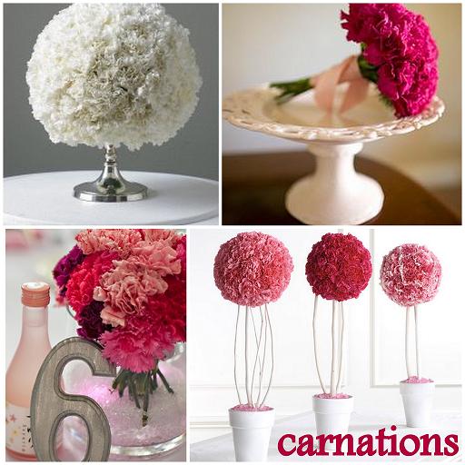 white carnation centerpiese eddie ross fuschia bouquet samm blake 