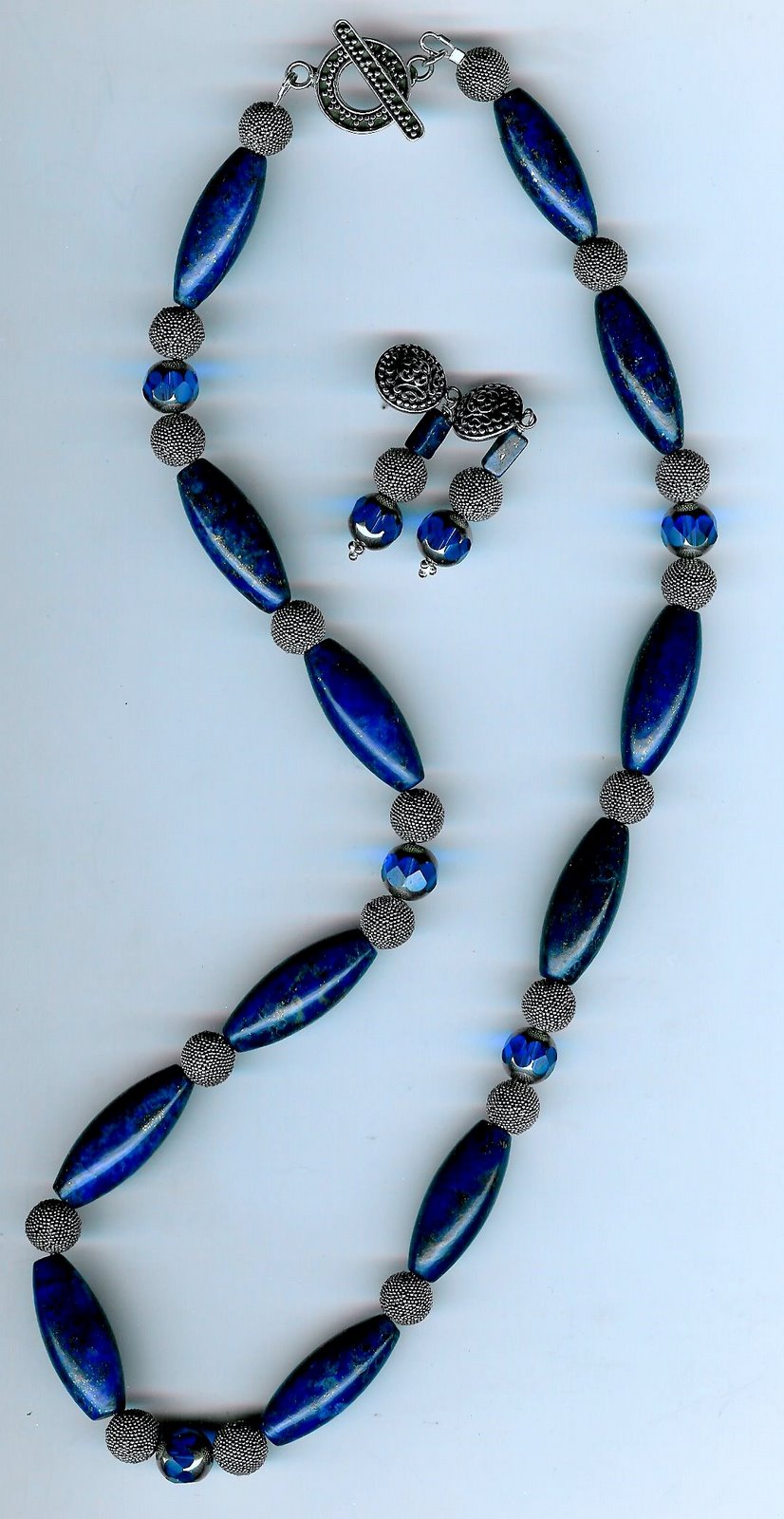 112. Lapis Pazuli, Crystals and Bali Sterling Silver + Earrings