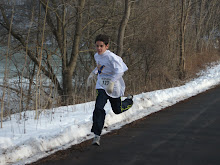 Tyler at the finish of the Half marathon