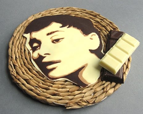 Audrey Hepburn Chocolate Painting via Posted by Joanne Casey at 0700
